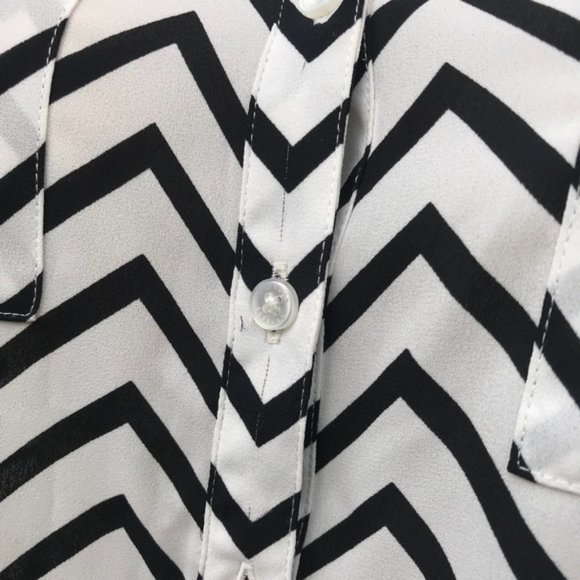 Original Fit Black & White Chevron Portofino Shirt - Picture 6 of 7